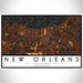 New Orleans Louisiana Map Print Landscape Orientation in Ember Style With Shaded Background