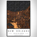 New Orleans Louisiana Map Print Portrait Orientation in Ember Style With Shaded Background