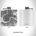 Rendered View of New Orleans Louisiana Map Engraving on 6oz Stainless Steel Flask in White