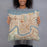 Person holding 18x18 Custom New Orleans Louisiana Map Throw Pillow in Woodblock