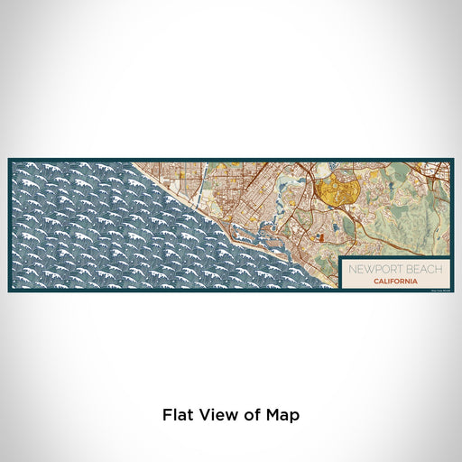Flat View of Map Custom Newport Beach California Map Enamel Mug in Woodblock