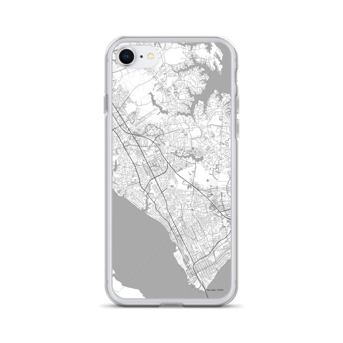 Custom Newport News Virginia Map iPhone SE Phone Case in Classic