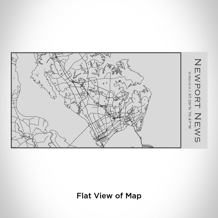 Rendered View of Newport News Virginia Map Engraving on 17oz Stainless Steel Insulated Cola Bottle