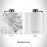 Rendered View of Newport News Virginia Map Engraving on 6oz Stainless Steel Flask in White
