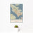 12x18 Newport News Virginia Map Print Portrait Orientation in Woodblock Style With Small Cactus Plant in White Planter