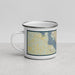 Left View Custom Newport News Virginia Map Enamel Mug in Woodblock
