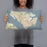 Person holding 20x12 Custom Newport News Virginia Map Throw Pillow in Woodblock