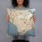 Person holding 18x18 Custom Newport News Virginia Map Throw Pillow in Woodblock
