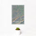 12x18 New River Gorge National Park Map Print Portrait Orientation in Afternoon Style With Small Cactus Plant in White Planter