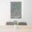 24x36 New River Gorge National Park Map Print Portrait Orientation in Afternoon Style Behind 2 Chairs Table and Potted Plant