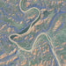 New River Gorge National Park Map Print in Afternoon Style Zoomed In Close Up Showing Details