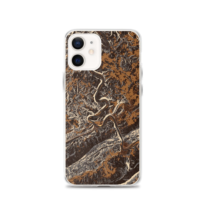 Custom New River Gorge National Park Map iPhone 12 Phone Case in Ember