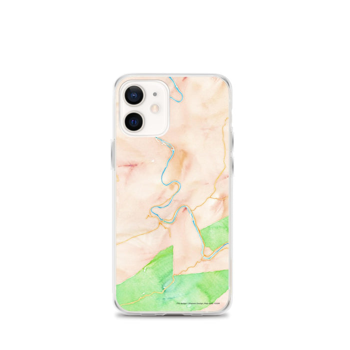 Custom New River Gorge National Park Map iPhone 12 mini Phone Case in Watercolor