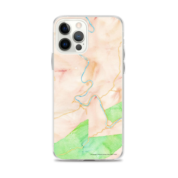 Custom New River Gorge National Park Map iPhone 12 Pro Max Phone Case in Watercolor