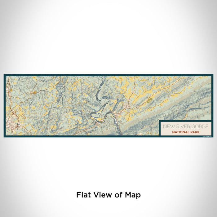 Flat View of Map Custom New River Gorge National Park Map Enamel Mug in Woodblock