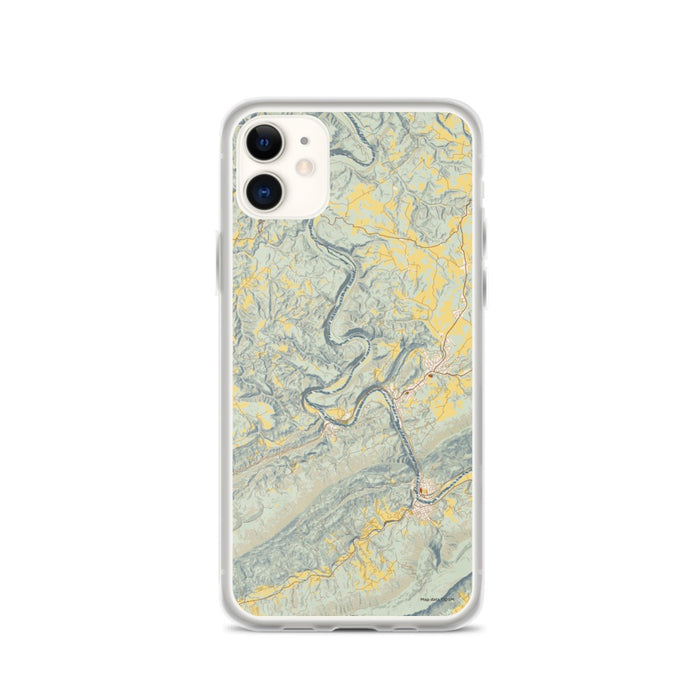Custom New River Gorge National Park Map Phone Case in Woodblock