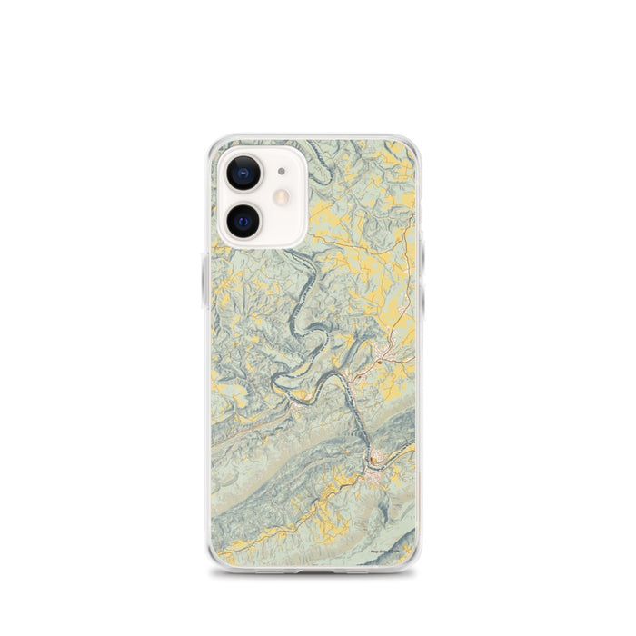 Custom New River Gorge National Park Map iPhone 12 mini Phone Case in Woodblock