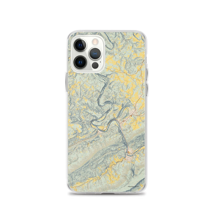 Custom New River Gorge National Park Map iPhone 12 Pro Phone Case in Woodblock