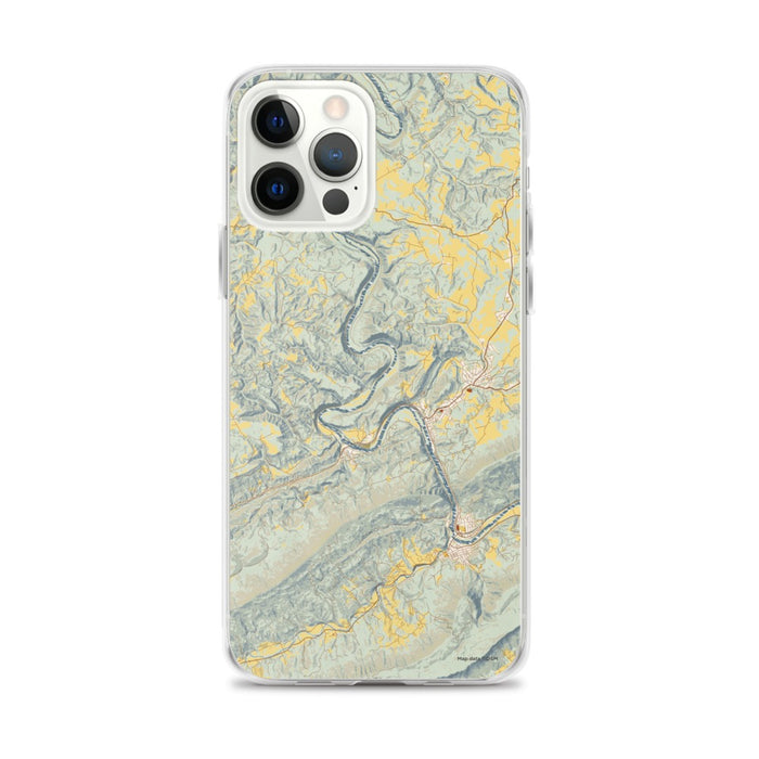 Custom New River Gorge National Park Map iPhone 12 Pro Max Phone Case in Woodblock
