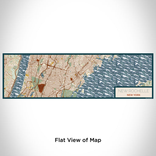 Flat View of Map Custom New Rochelle New York Map Enamel Mug in Woodblock