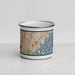 Front View Custom New Rochelle New York Map Enamel Mug in Woodblock