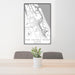 24x36 New Smyrna Beach Florida Map Print Portrait Orientation in Classic Style Behind 2 Chairs Table and Potted Plant