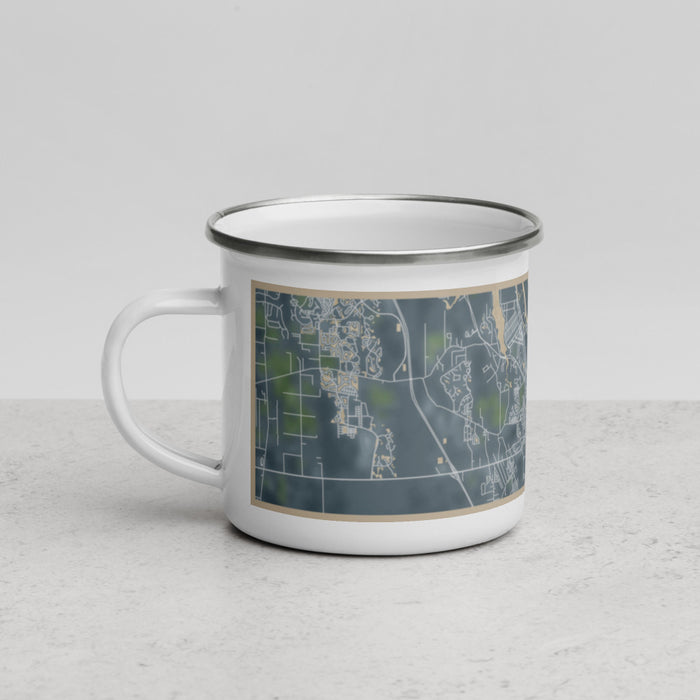 Left View Custom New Smyrna Beach Florida Map Enamel Mug in Afternoon