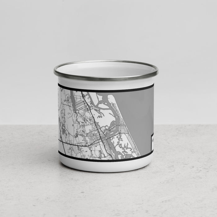 Front View Custom New Smyrna Beach Florida Map Enamel Mug in Classic