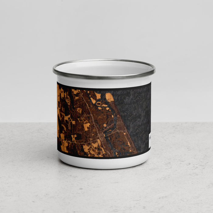 Front View Custom New Smyrna Beach Florida Map Enamel Mug in Ember