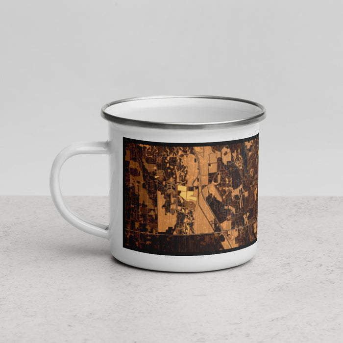 Left View Custom New Smyrna Beach Florida Map Enamel Mug in Ember