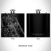 Rendered View of New Smyrna Beach Florida Map Engraving on 6oz Stainless Steel Flask in Black
