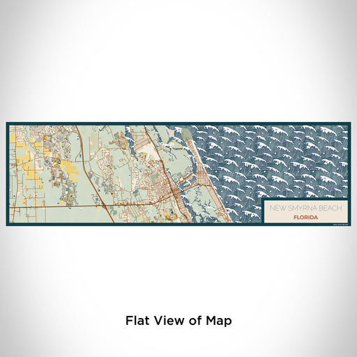 Flat View of Map Custom New Smyrna Beach Florida Map Enamel Mug in Woodblock