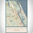 New Smyrna Beach Florida Map Print Portrait Orientation in Woodblock Style With Shaded Background