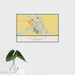 16x24 New Ulm Minnesota Map Print Landscape Orientation in Woodblock Style With Tropical Plant Leaves in Water
