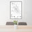 24x36 New Ulm Minnesota Map Print Portrait Orientation in Classic Style Behind 2 Chairs Table and Potted Plant