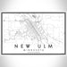 New Ulm Minnesota Map Print Landscape Orientation in Classic Style With Shaded Background