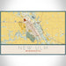 New Ulm Minnesota Map Print Landscape Orientation in Woodblock Style With Shaded Background