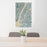 24x36 New York New York Map Print Portrait Orientation in Afternoon Style Behind 2 Chairs Table and Potted Plant