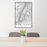 24x36 New York New York Map Print Portrait Orientation in Classic Style Behind 2 Chairs Table and Potted Plant