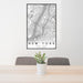 24x36 New York New York Map Print Portrait Orientation in Classic Style Behind 2 Chairs Table and Potted Plant