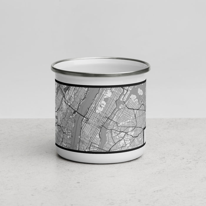 Front View Custom New York New York Map Enamel Mug in Classic