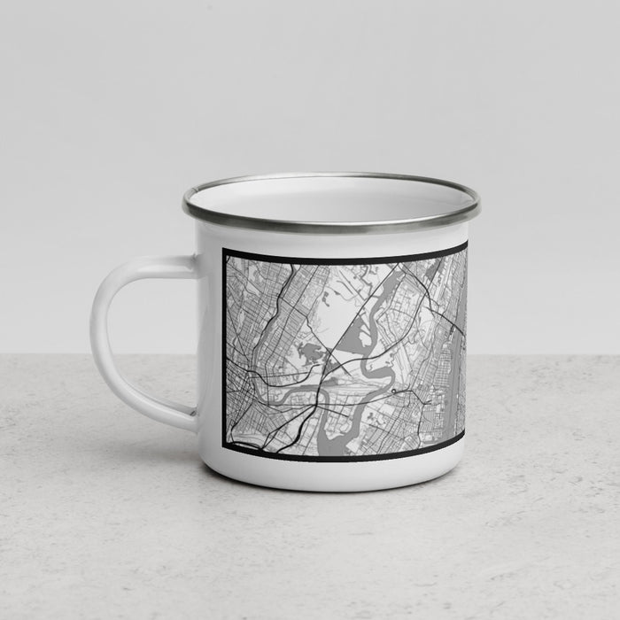 Left View Custom New York New York Map Enamel Mug in Classic
