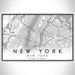 New York New York Map Print Landscape Orientation in Classic Style With Shaded Background