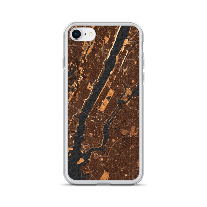 Custom New York New York Map iPhone SE Phone Case in Ember