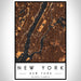 New York New York Map Print Portrait Orientation in Ember Style With Shaded Background