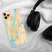 Custom New York New York Map Phone Case in Watercolor on Table with Black Headphones