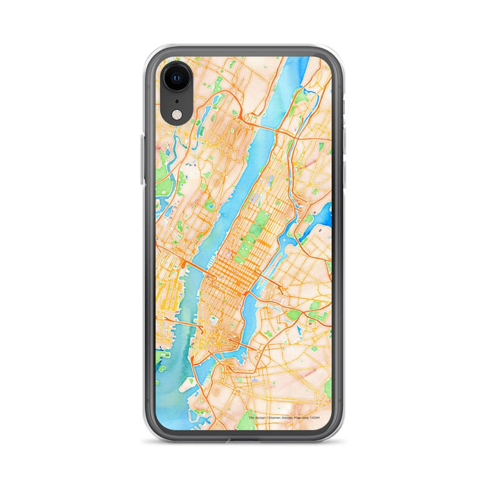 Custom New York New York Map Phone Case in Watercolor