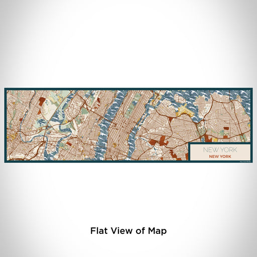 Flat View of Map Custom New York New York Map Enamel Mug in Woodblock