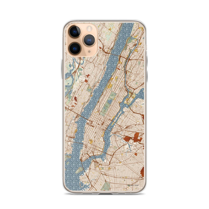 Custom New York New York Map Phone Case in Woodblock
