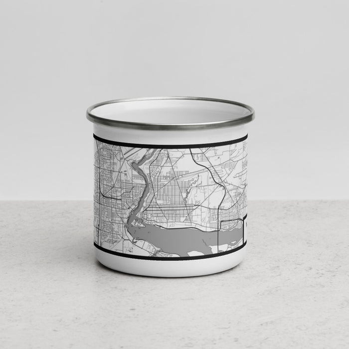 Front View Custom Niagara Falls New York Map Enamel Mug in Classic